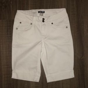 White Denim Bermuda Shorts